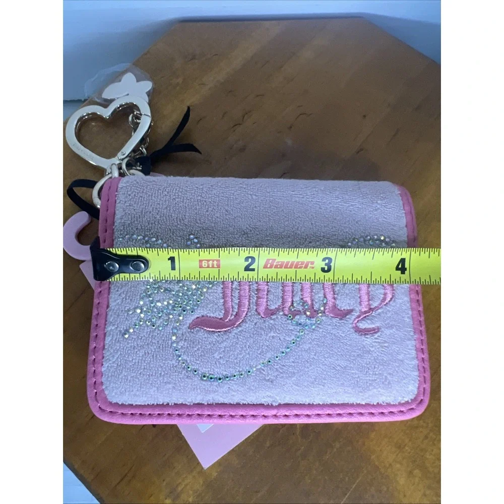 NWT Juicy Couture Wing It Card Case Key‎ Fob Wallet - Pretty Pink! - Butterfly